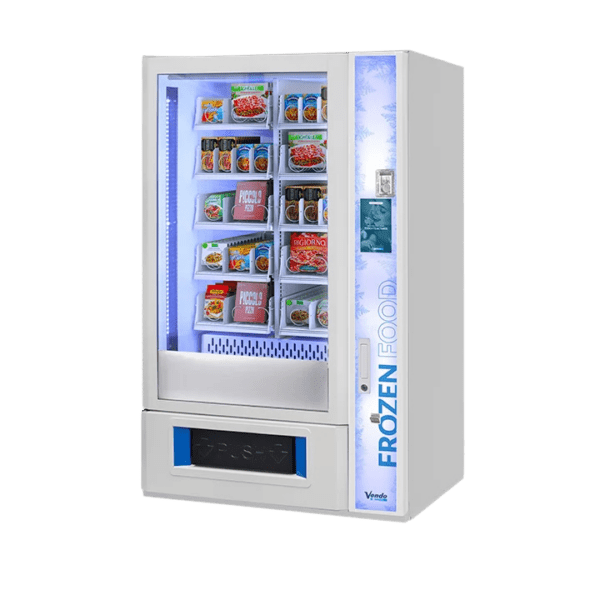 De Vendo G-Frozen 8 FF8 is een vriesautomaat voor ijs en diepvriesproducten met een betrouwbare koeling. Ideaal voor locaties waar een compact en overzichtelijk diepvriesassortiment gewenst is.