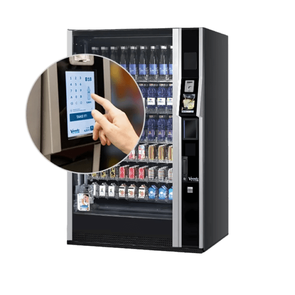 De Vendo G-Drink 9 Touch DT9 is een drankautomaat met touchscreen en hoge capaciteit, geschikt voor blikjes en flessen. Ideaal voor locaties waar gebruiksgemak, presentatie en een uitgebreid assortiment samenkomen.
