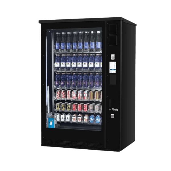 De Vendo G-Drink 9 Touch Outdoor DT9 OD is een drankautomaat met touchscreen voor buitenlocaties en hoge capaciteit, geschikt voor blikjes en flessen. Dankzij de robuuste uitvoering en moderne interface ideaal voor intensief gebruik buiten.