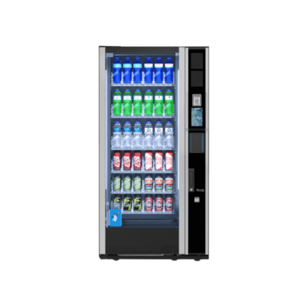 Extra informatie over de Vendo G Drink 6 Touch DT6 De Vendo G Drink 6 Touch DT6 is ontwikkeld om drankverkoop slimmer en effectiever te maken. Dankzij de combinatie van een modern touchscreen en betrouwbare techniek wordt deze automaat een actief verkoopkanaal op jouw locatie. Het geïntegreerde touchscreen zorgt voor een snelle en intuïtieve gebruikerservaring. Klanten kunnen eenvoudig hun producten selecteren en meerdere aankopen combineren, wat direct zorgt voor een hogere besteding per transactie. Daarnaast biedt het scherm uitgebreide mogelijkheden om jouw assortiment beter te presenteren. Denk aan het tonen van merken, promoties of voedingsinformatie. Hierdoor kun je gericht sturen op verkoop en extra aandacht geven aan bepaalde producten. De automaat is uitgerust met een verticaal liftsysteem, wat zorgt voor een gecontroleerde en veilige uitgifte van producten. Dit maakt de automaat ook geschikt voor glazen flessen, zonder risico op schade. Met een capaciteit tot 336 blikjes of 240 flessen is deze automaat geschikt voor uiteenlopende locaties zoals kantoren, sportclubs en wachtruimtes waar een constante vraag is naar gekoelde dranken. De geavanceerde koeltechniek zorgt ervoor dat dranken altijd op de juiste temperatuur blijven, wat essentieel is voor kwaliteit en klanttevredenheid. De DT6 is daarmee een slimme en toekomstbestendige keuze voor wie vending wil combineren met technologie en maximale verkoopkansen.