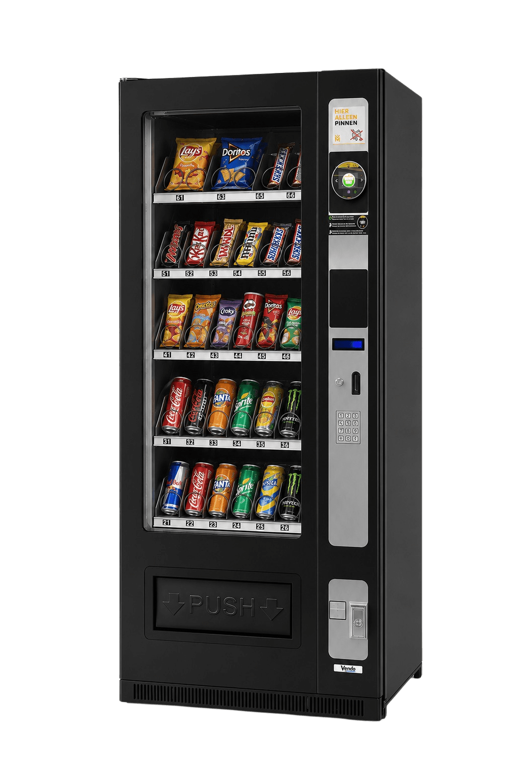 De Vendo SVE 700/710 is een combi automaat voor snacks en drankjes in één machine. Ideaal voor locaties waar een compleet en efficiënt assortiment gewenst is.