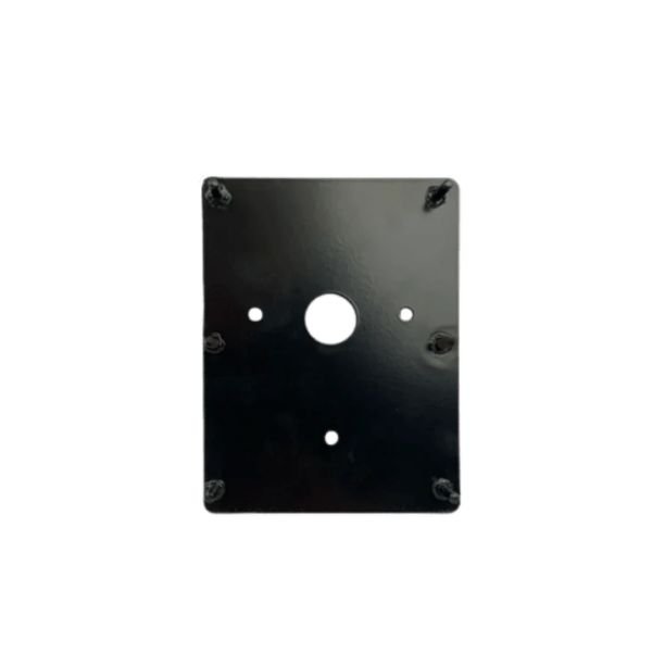 Nayax Onyx plaatje met gaten voor vendingmachines, geschikt als montageplaat om een Nayax Onyx contactloos betaalsysteem stevig en netjes op een automaat te bevestigen zonder extra gaten te hoeven boren.