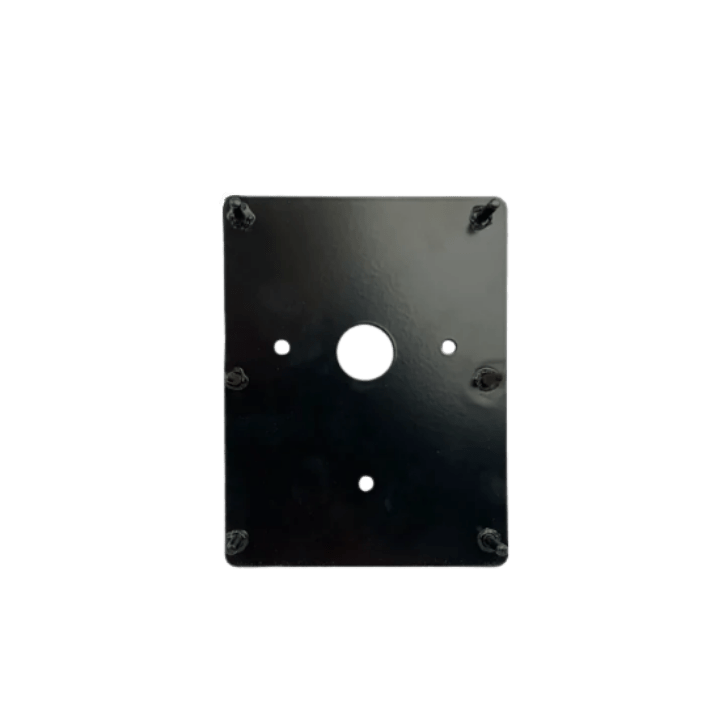 Nayax Onyx plaatje met gaten voor vendingmachines, geschikt als montageplaat om een Nayax Onyx contactloos betaalsysteem stevig en netjes op een automaat te bevestigen zonder extra gaten te hoeven boren.