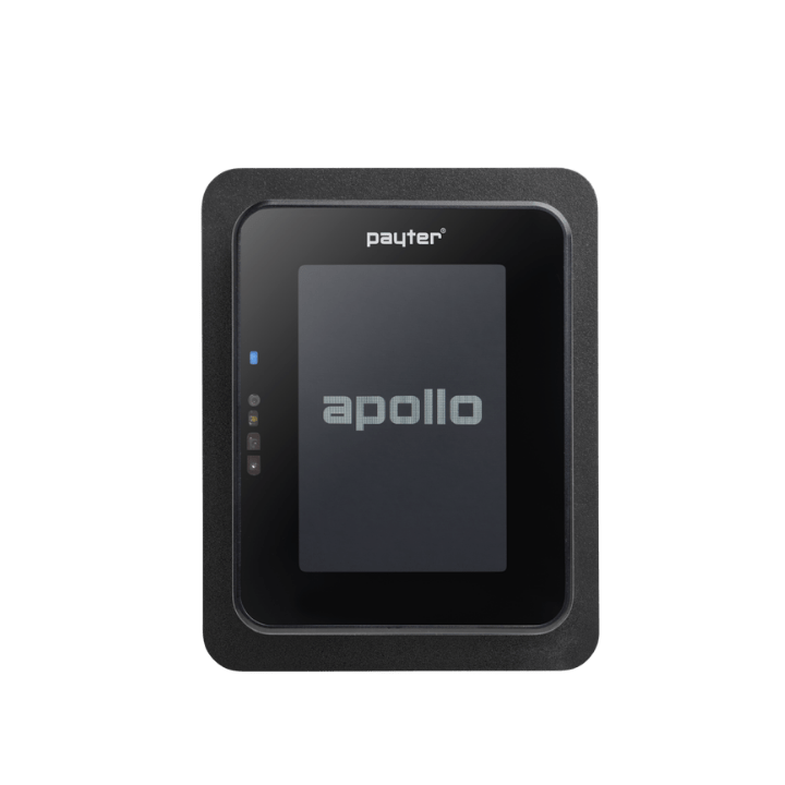 Payter Apollo betaalterminal voor smart vending, selfservice toepassingen en onbemande verkooppunten met touchscreen en pincode invoer.