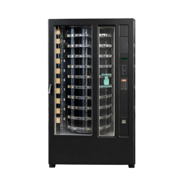 FAS Trommelautomaat Refurbished vendingmachine voor verse producten, snacks, dranken, maaltijden en non-food artikelen, geschikt voor kantoren, scholen, zorginstellingen, bakkers en andere locaties waar producten overzichtelijk en automatisch verkocht moeten worden.